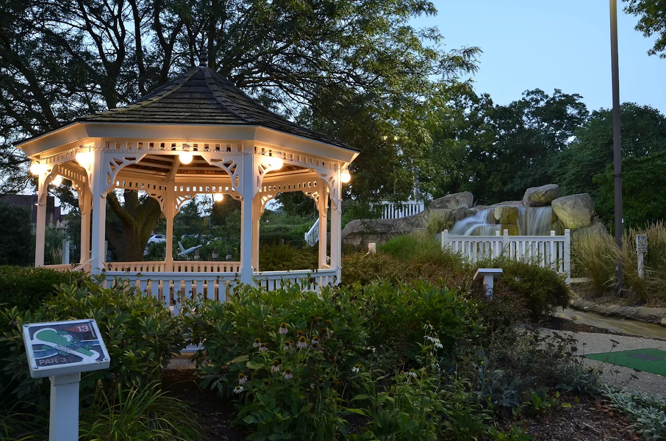 The Victorian Gazebo at dusk